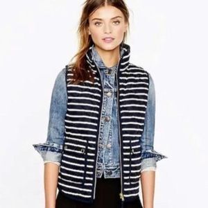 J.Crew striped navy and white puff vest